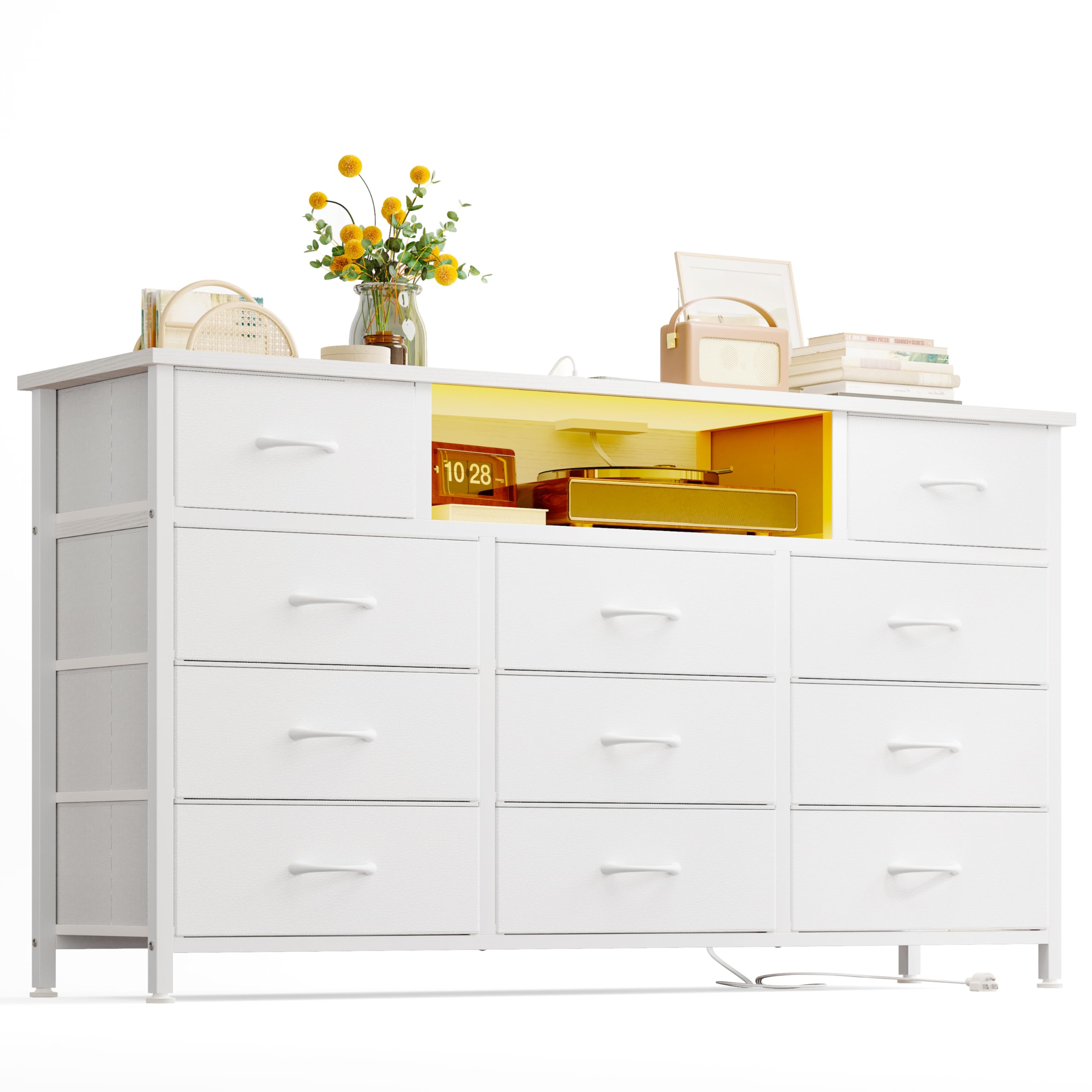 59 Inches Long Dresser White Dresser or Bedroom 65-inch TV Stand