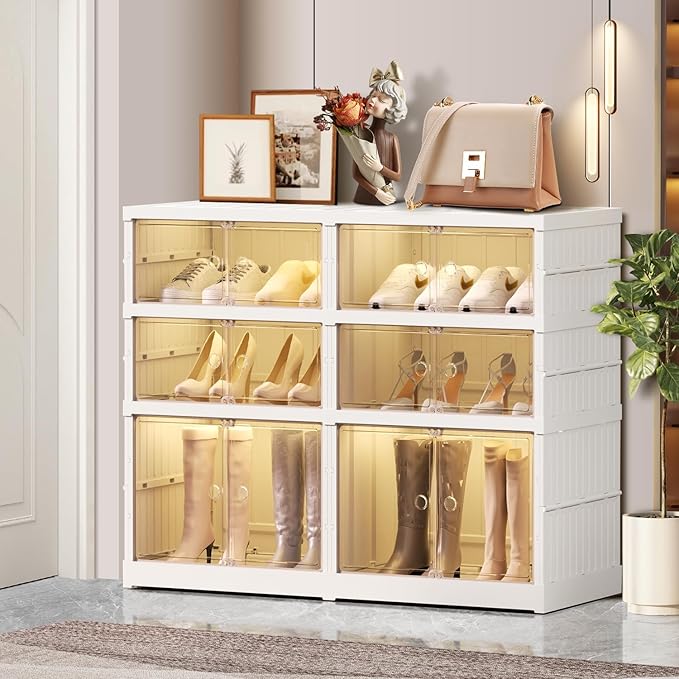 9-Tier Foldable Shoe Rack Organizer for Closet