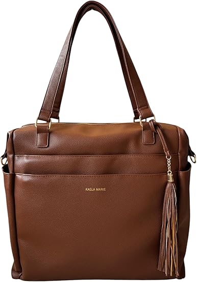 Bag Backpack, Vegan Leather Diaper Travel Tote Bag with Changing Pad