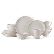 Cora 16 Piece Dinnerware Set, Service For 4, Cream