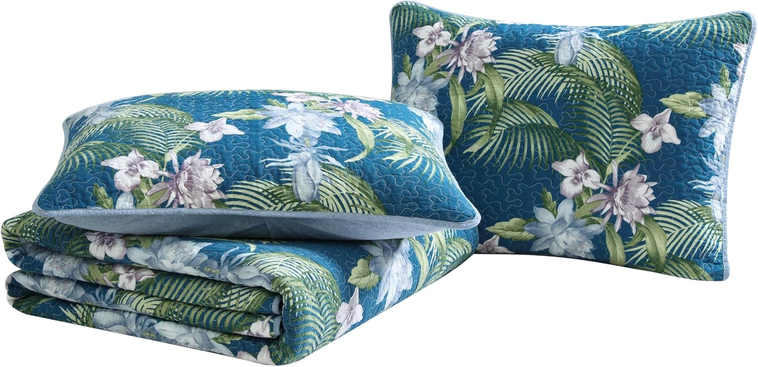 King Quilt Set, Reversible Cotton Bedding with Matching Shams