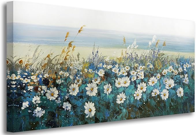 Tree Wall Art Teal Blue Nature Tree of Life Abstract Canvas Painting Textured Picture