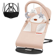 Baby Bouncer, Portable Baby Bouncer Seat for Babies 0-18 Months, 100% Cotton Fabrics