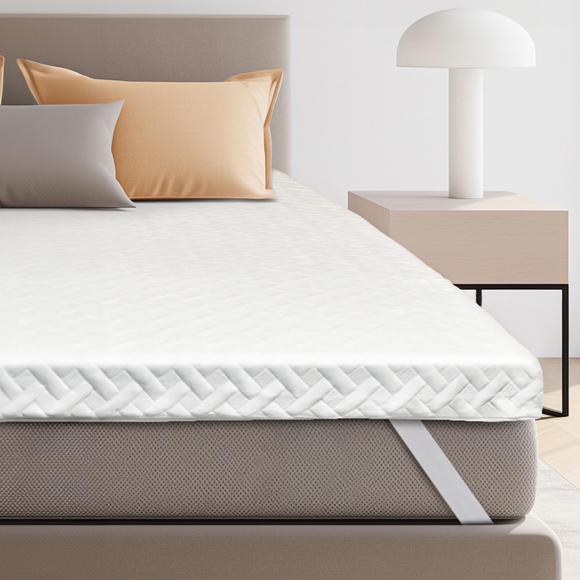 3 Inch Gel Memory Foam Mattress Topper Queen Size for Back Pain