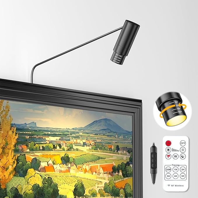 Zoomable Picture Light Spotlight,Plug in LED Picture Lights for Wall 3000K Photo
