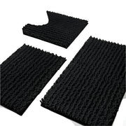 Bathroom Rugs Sets 3 Piece, Fluffy Plush Chenille Baht Room Mats Sets