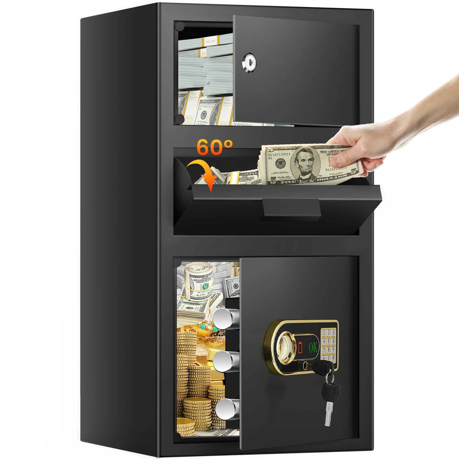 6.0 Cu ft Large Fireproof Drop Safe Box for Business