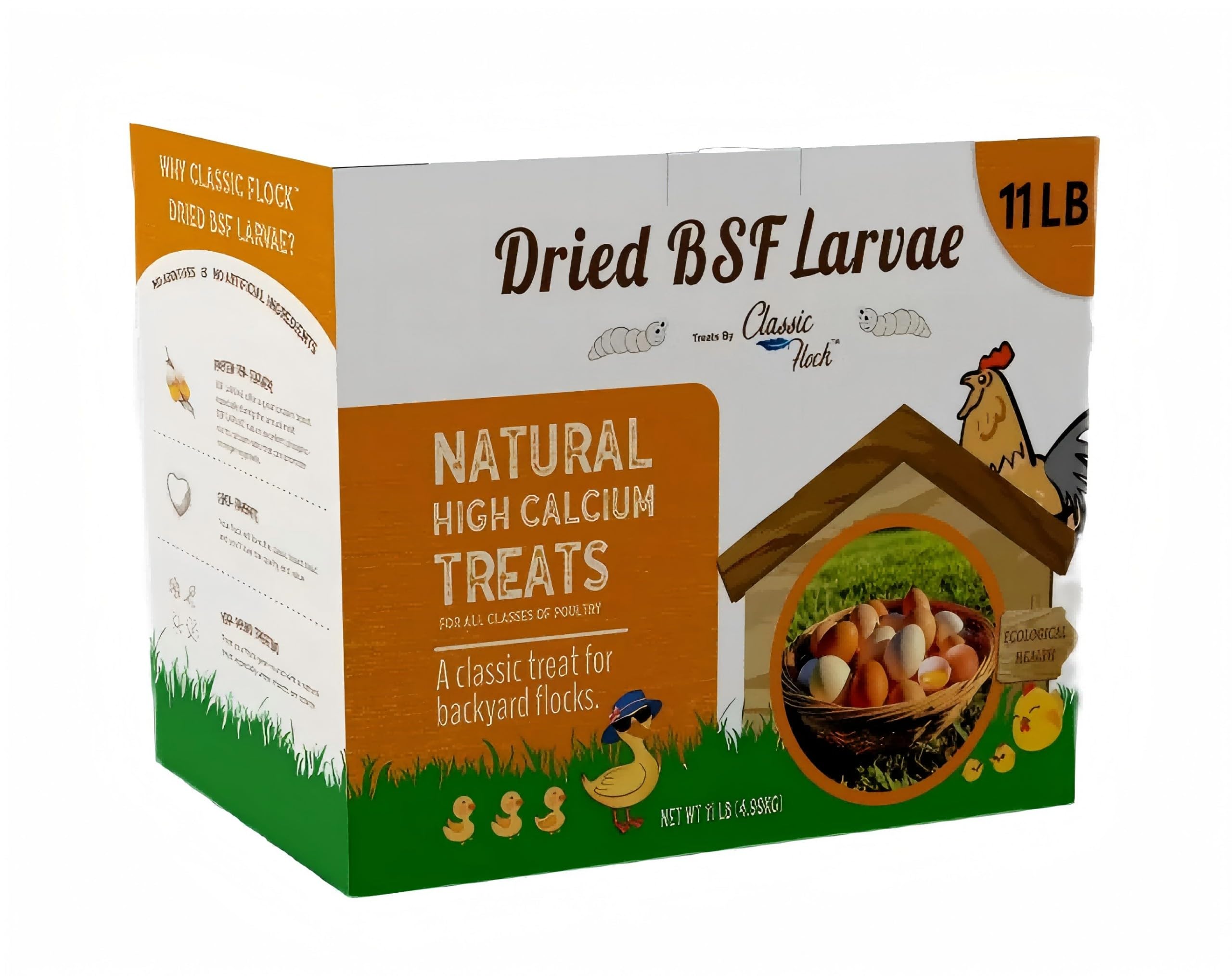 11 lb Black Soldier Fly Larva - BSFL is a high Calc-Rich Chicken Feed with More