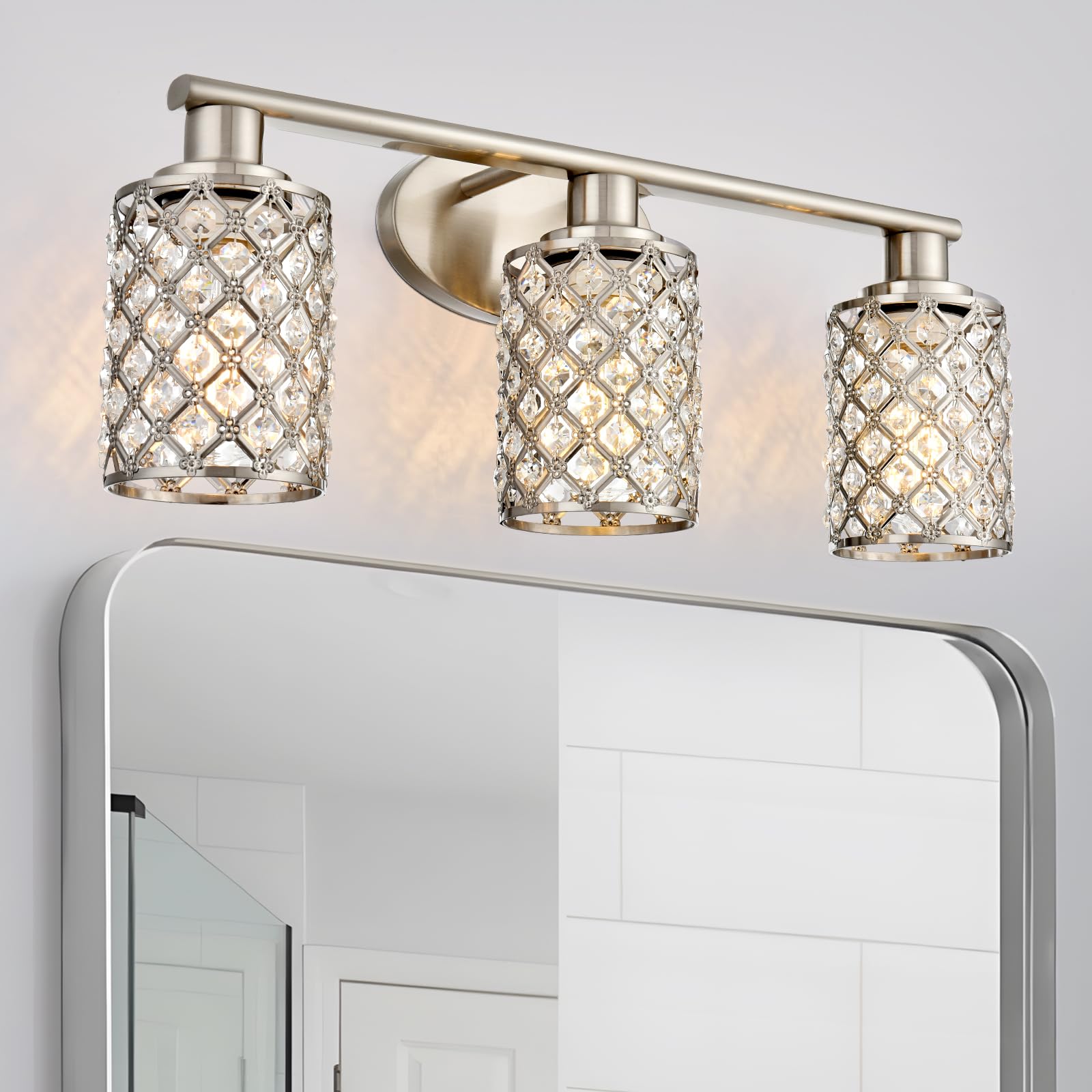 3 Light Bathroom Light Fixtures, Modern Farmhouse Vanity Light