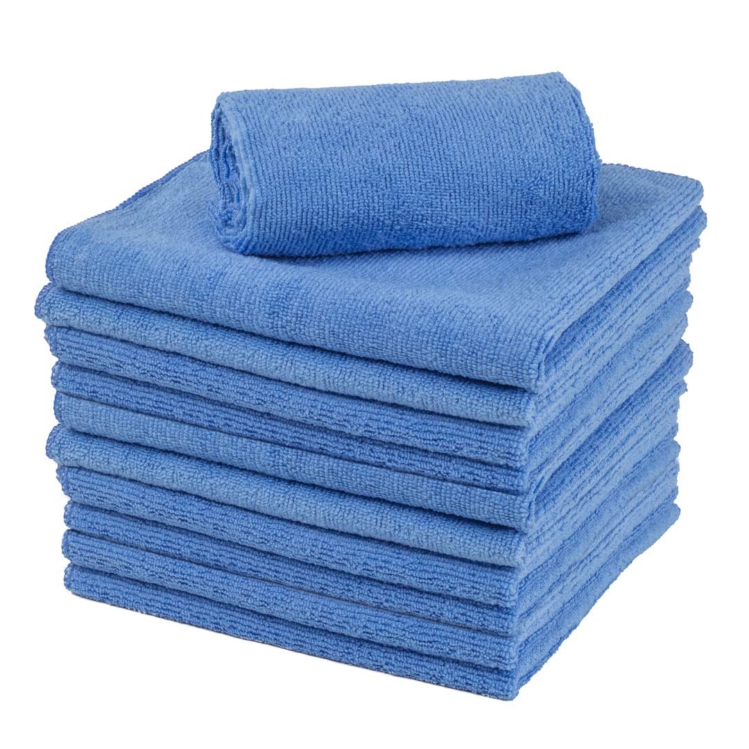 Clean Tek Professional 16 x 16 Inch Cleaning Cloths 100 Lint Free Microfiber Towels - Highly Absorbent