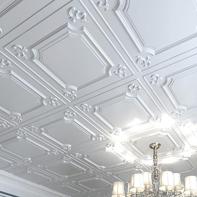 Ceiling Tiles 24x24 in Bronze (12-Pack, 48 Sq.ft), Wainscoting Panels Glue Up 2x2