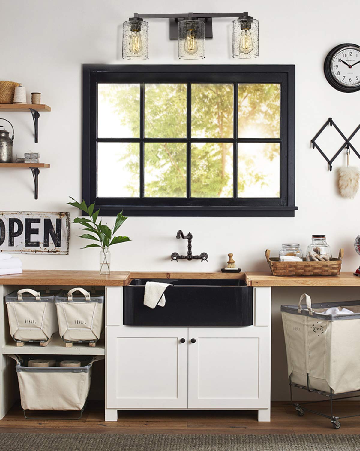 Bathroom Vanity Lights, 3-Light Vintage Wall Sconce Light Fixtures