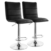 Vintage Faux Leather Adjustable Bar Stool in Gry with Chrome Base, Black