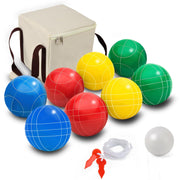 Bocce Ball Set, 100mm Bocce Ball Game Set Include 8 Resin Multicolor Bocce Balls
