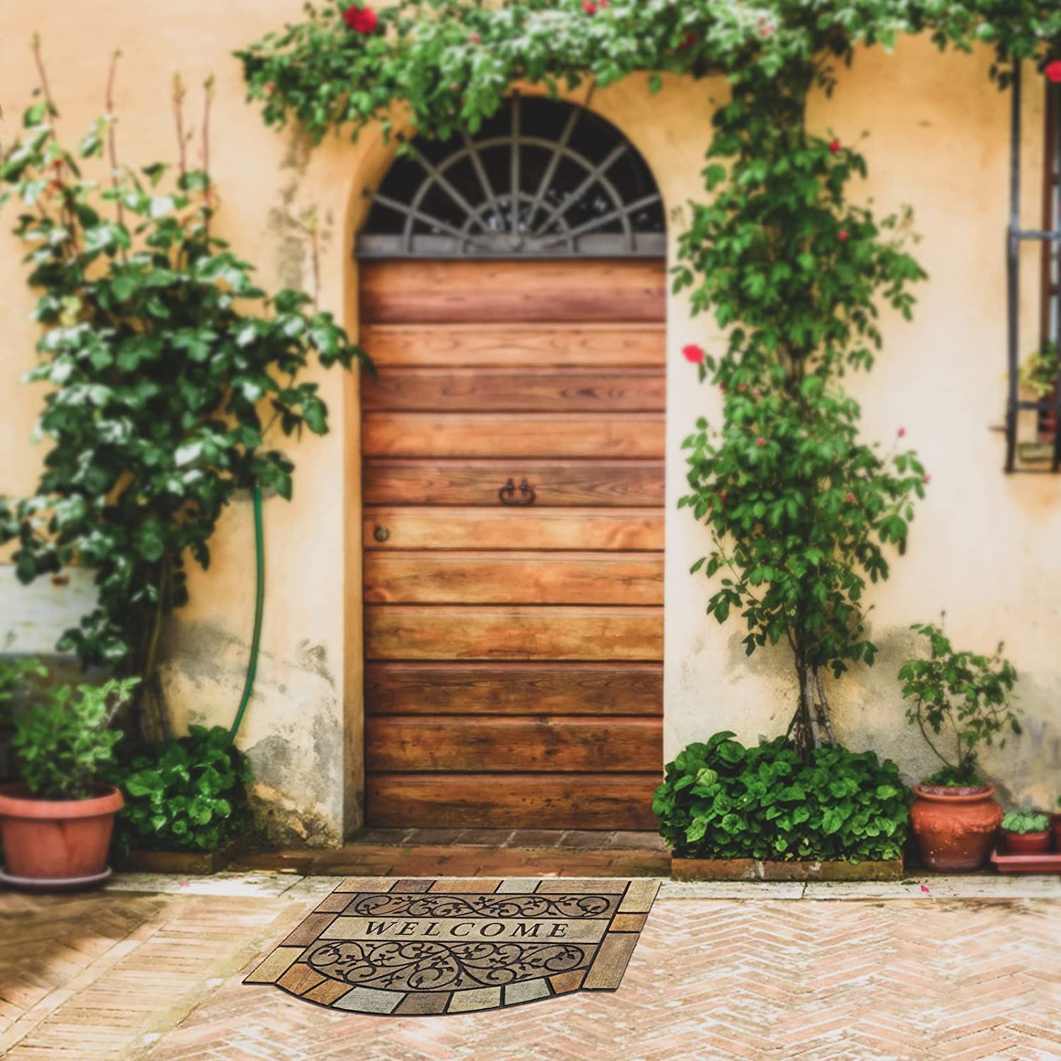 Durable Welcome Door Mats, 24"x36" Heavy-Duty Large Outdoor Mat for Front Door