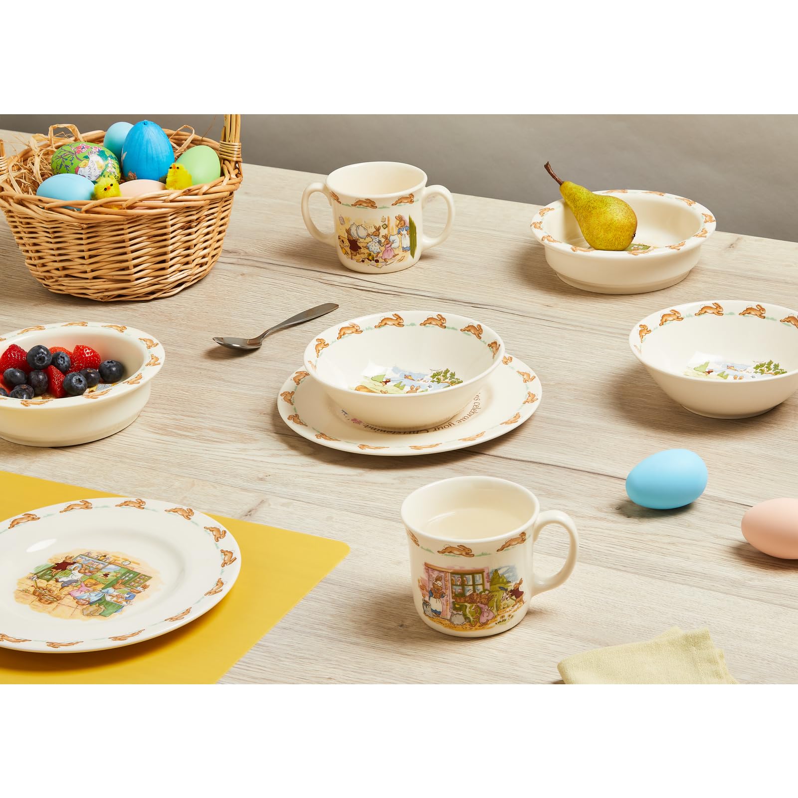 Bunnykins 3-Piece Childrens Set (Bowl, Plate & One Handled Mug)