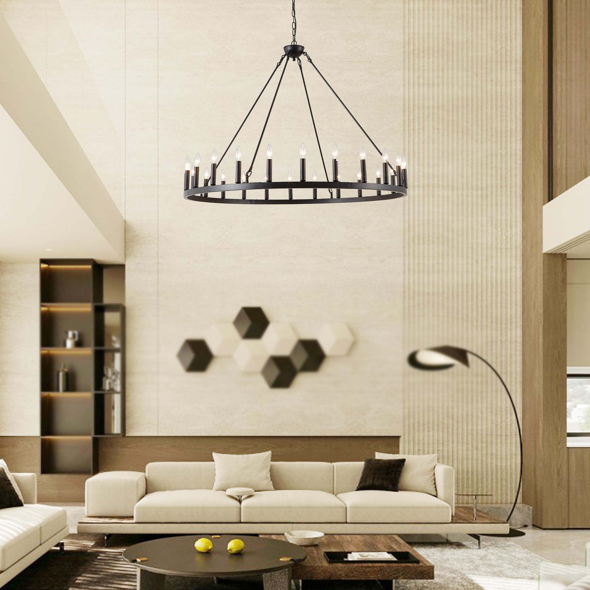 Wagon Wheel Lighting Round Chandelier for Dining Room Large Chandeliers for High