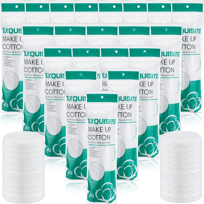 2500 Pcs Cotton Rounds Bulk Exfoliating Rounds Cotton Rounds for Face Makeup