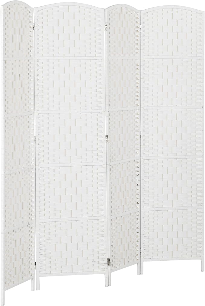 Room Divider 6 Panels Folding Privacy Screen 6FT Tall Portable Wicker Weave