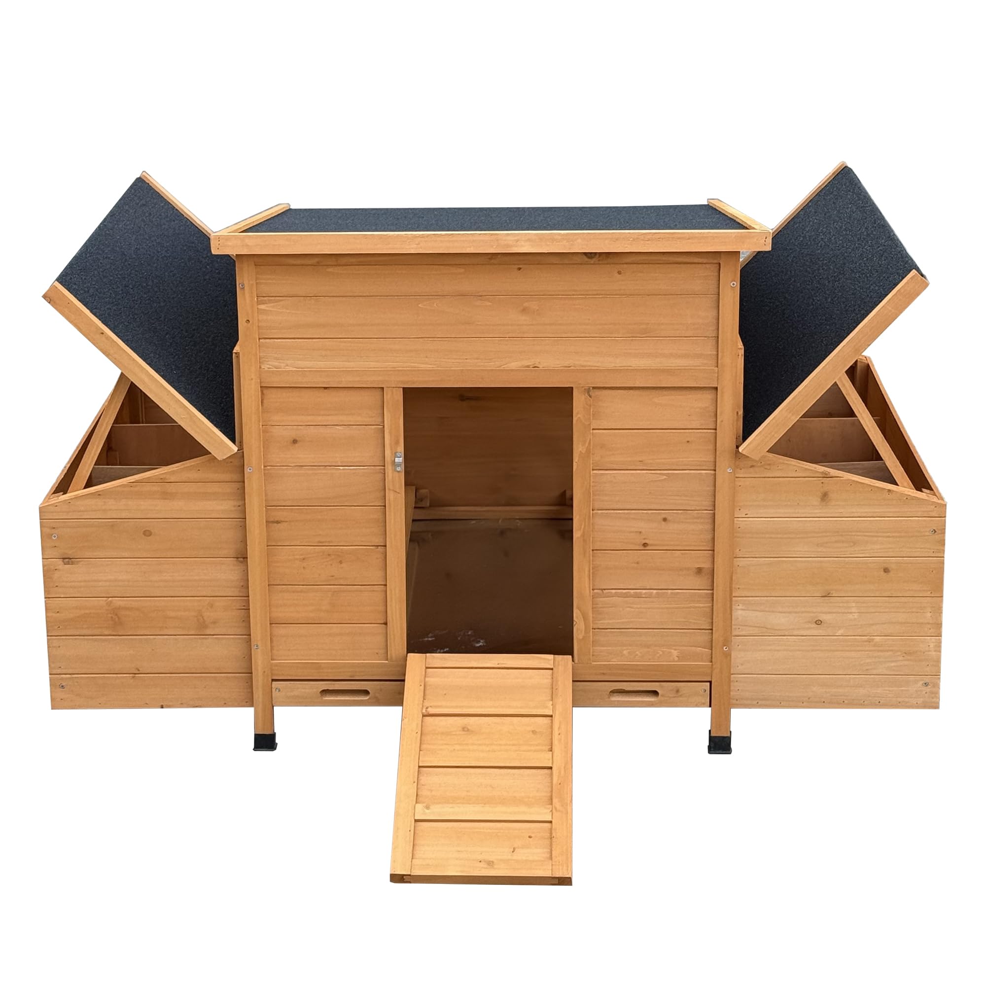Chicken Coop, 55" Large Wooden Chicken Hutch with 6 Nesting Boxes