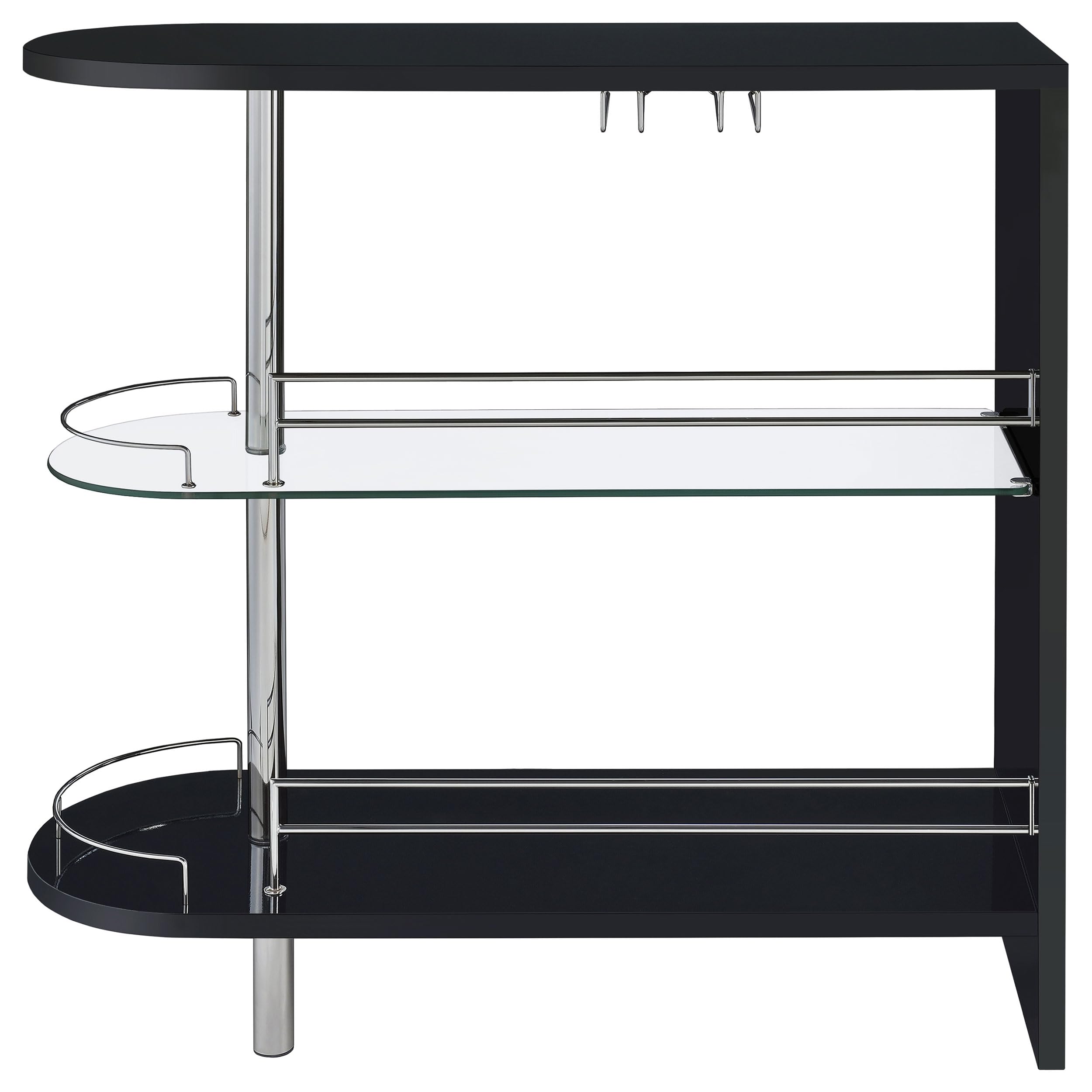 Adolfo Home Bar, 39.5"W x 15.75"D x 41.25"H, Black High Gloss