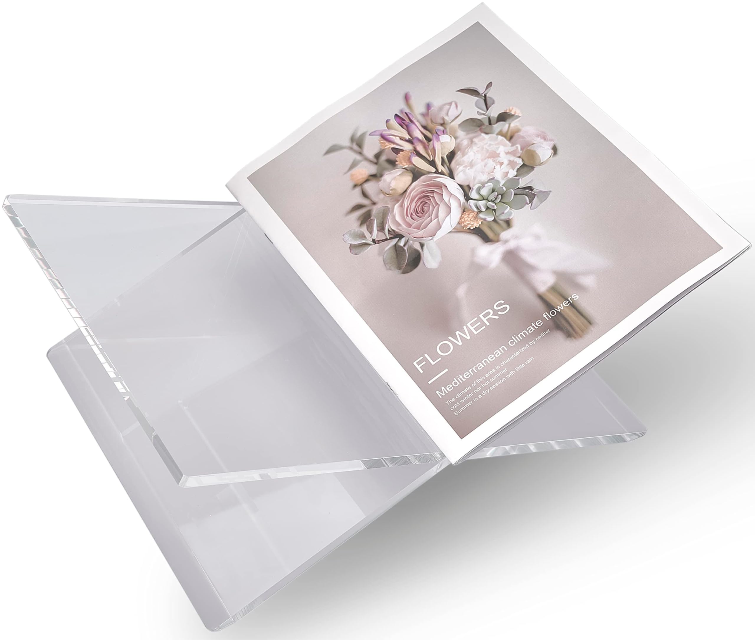 Clear Acrylic Book Stands - Cross Frame Acrylic Book Holder, Open Bookstand