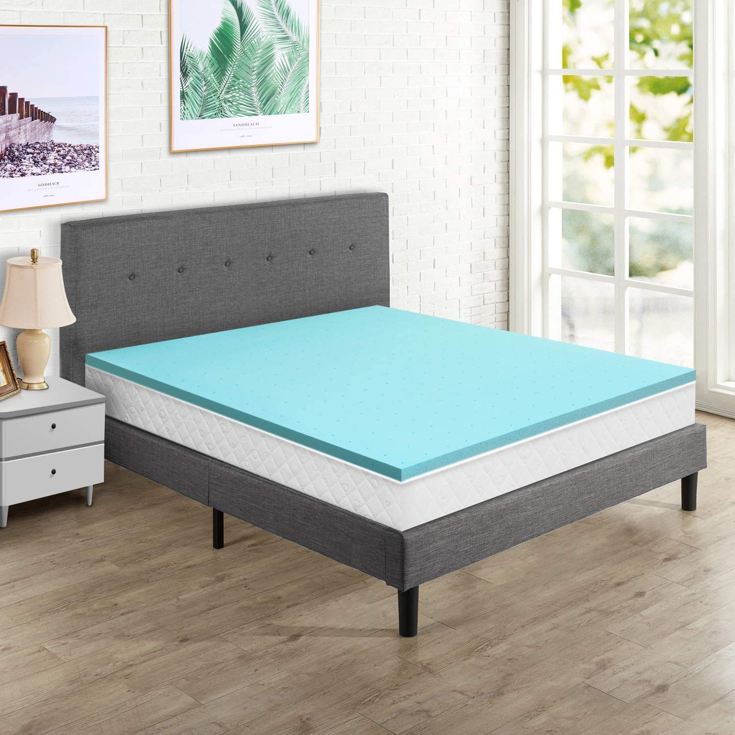 Memory Foam Mattress Topper Twin XL 2 Inch Gel Infused Memory Foam Mattress Pad