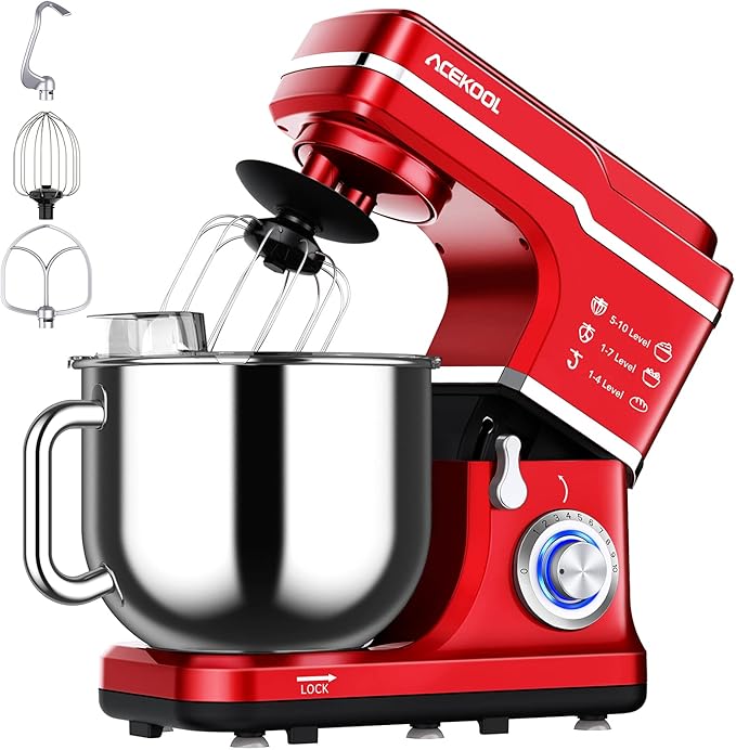 Stand Mixer 7.5QT 10-Speed 660W Tilt-Head Kitchen Electric Food Cake Mixer