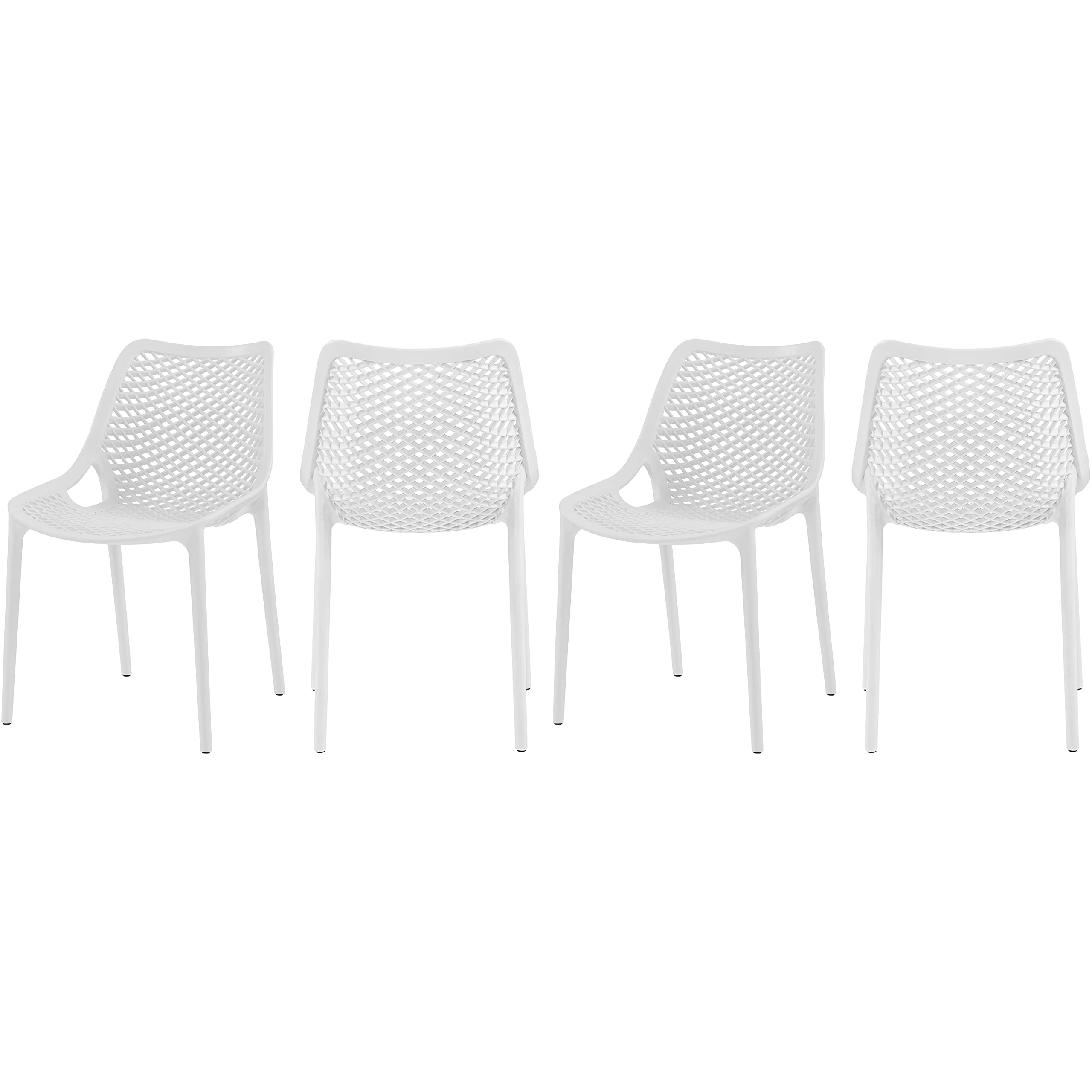 Contemporary Patio Dining Chair with Polypropylene Plastic, Weather Resisting