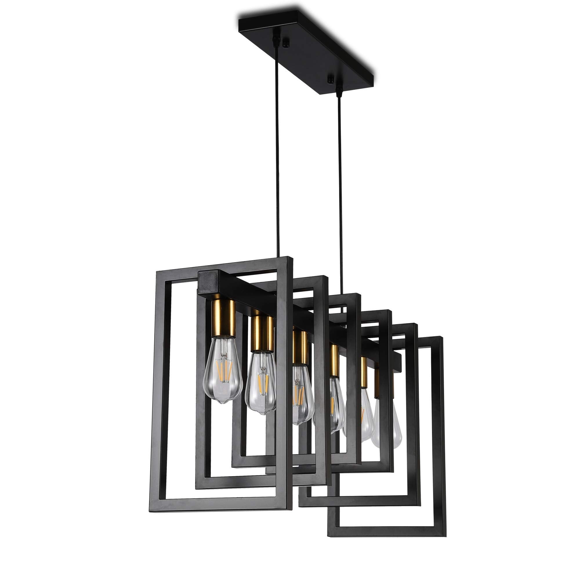 Modern Kitchen Island Light Pendant Chandelier 6-Light Ceiling Light Industrial Pendant Lighting