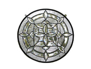 21" Dia All Clear Hanging Stained Glass Beveled Window Panel