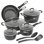 12-Piece Micro-Divot Nonstick Aluminum Cookware Set with Pans, Dutch Oven