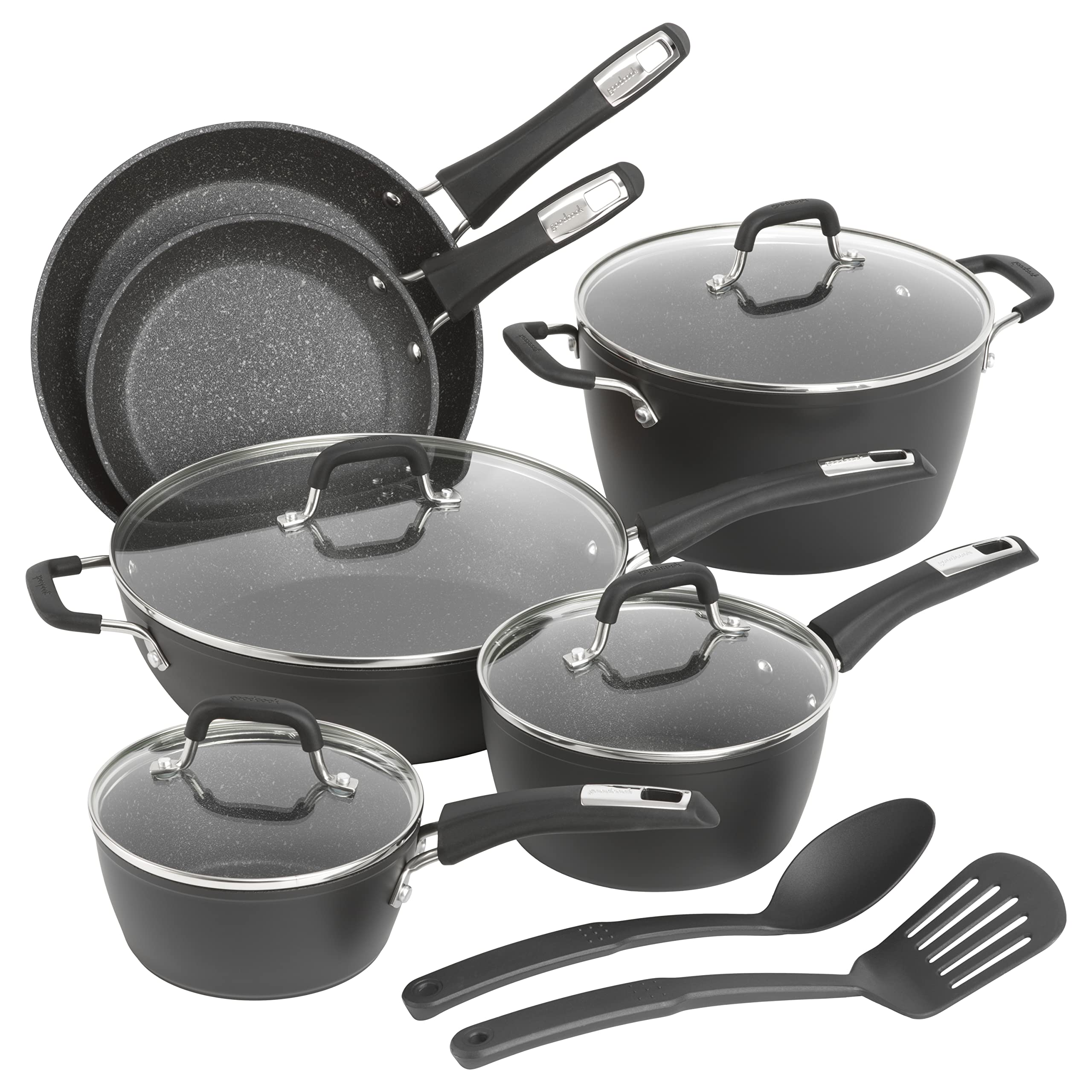12-Piece Micro-Divot Nonstick Aluminum Cookware Set with Pans, Dutch Oven