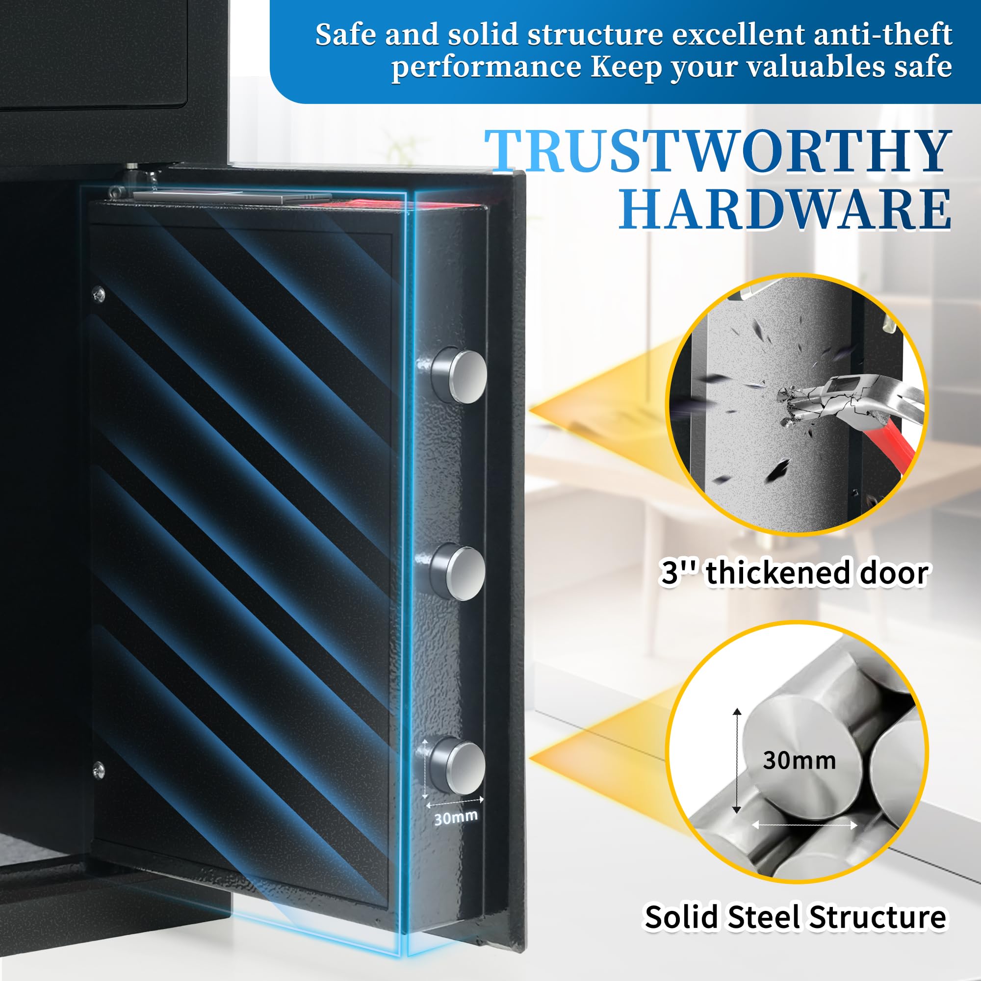 4 Cuft Drop Safe Box for Business, Depository Safe with Drop Slot, Anti-Theft Money Safe with Digital Lock & Key, 2-in-1 Drop Slot Safes for Home Business Use, Cash Document Jewelry Storage (4 CU FT)