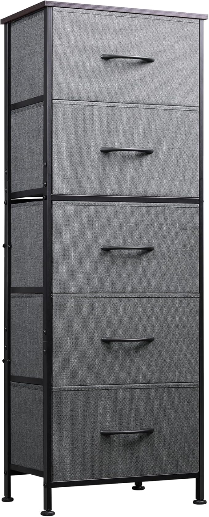 Fabric Dresser, 5-Drawer Tall Dresser for Bedroom, Storage Organizer with Fabric Bins