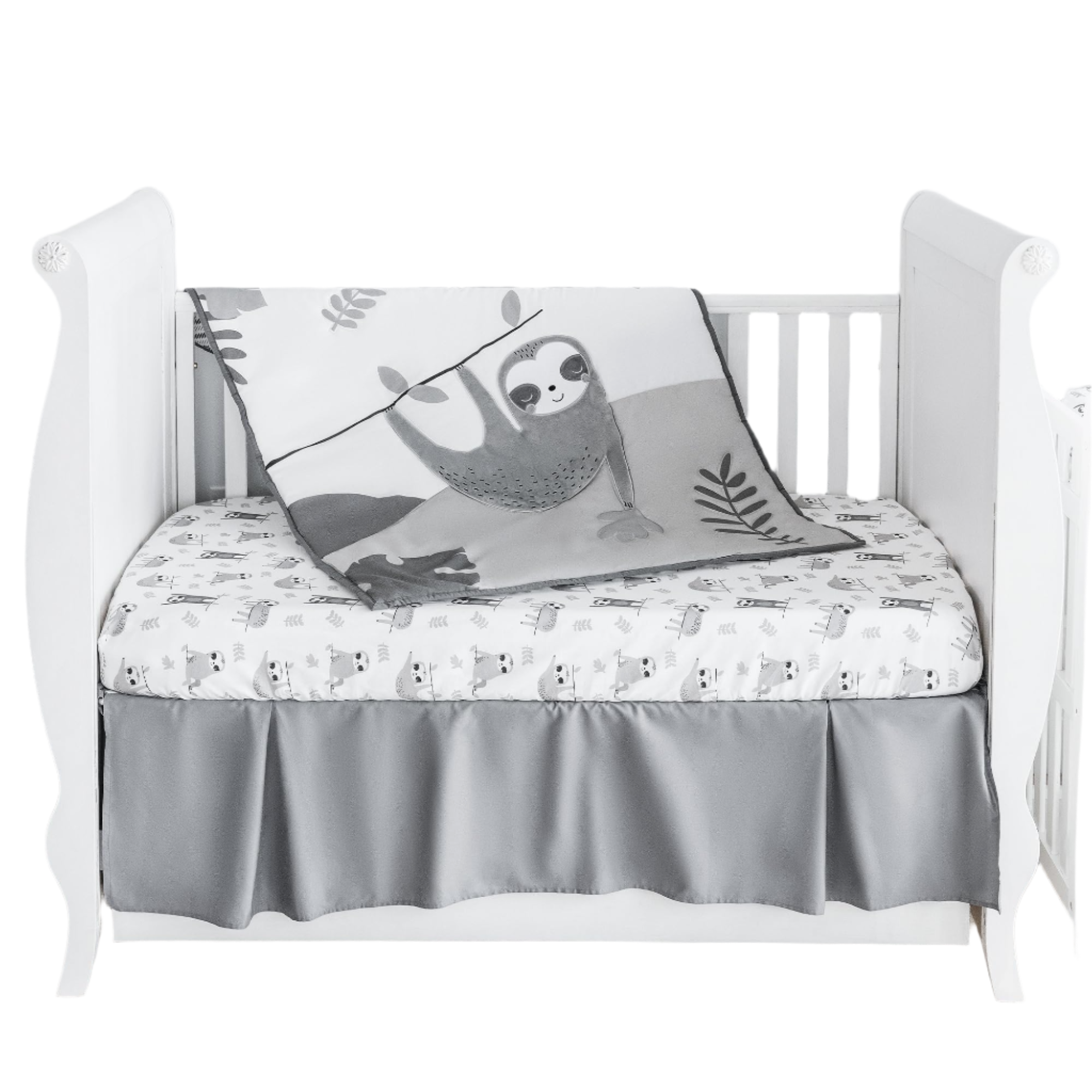 Crib Bedding Set Neutral, 5pc Baby Bedding Set Includes Baby Comforter, Fitted Sheets