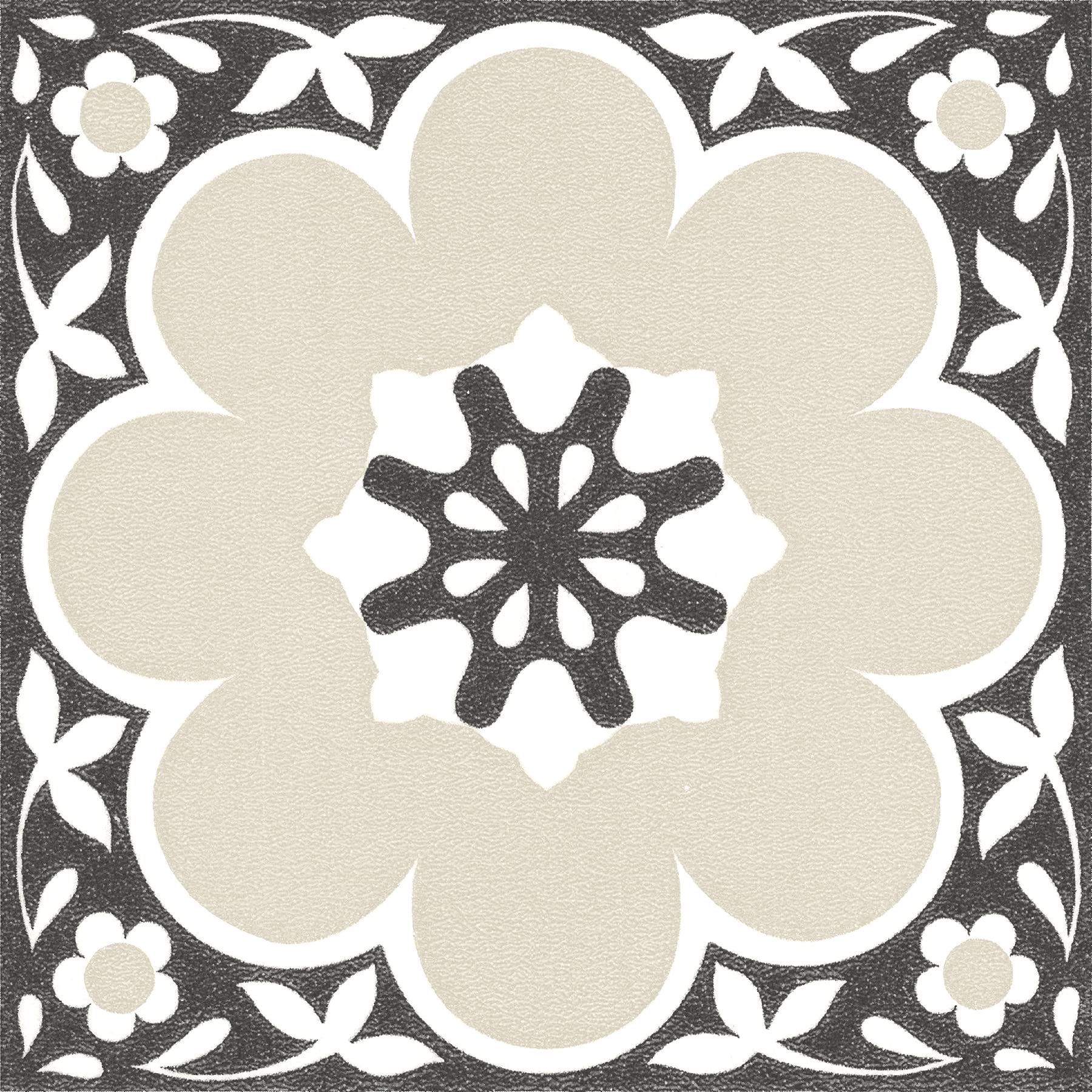 12-in by 12-in Black Daphne Vinyl Peel & Stick Floor Tiles (10 Tiles), (10 sq.ft./Carton)