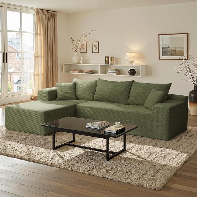 Cloud Sectional Couch with L-Shape Chaise,Modern Modular Sofa with Deep Seat