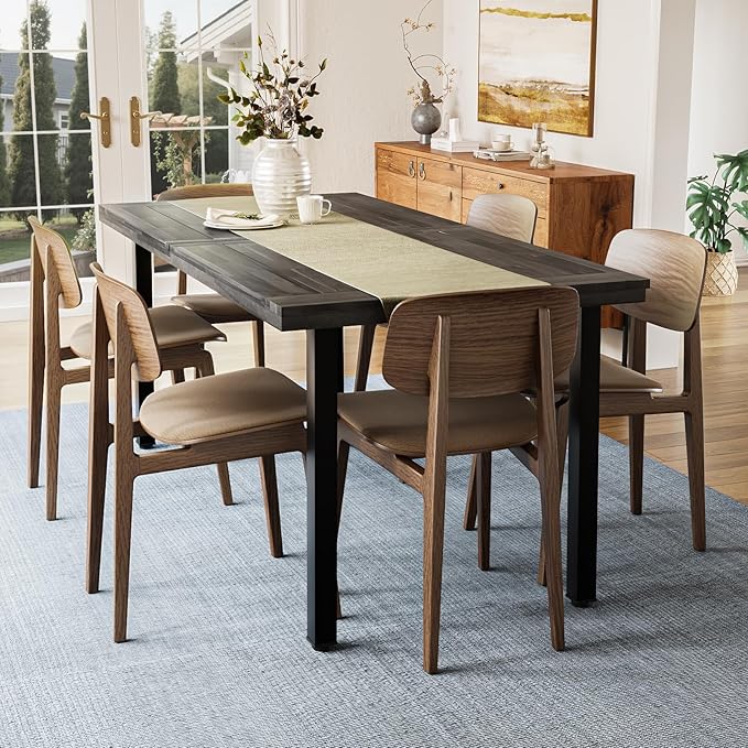 Dining Table for 4 to 6 People, 68.9" inch Rectangular Wood Kitchen Table