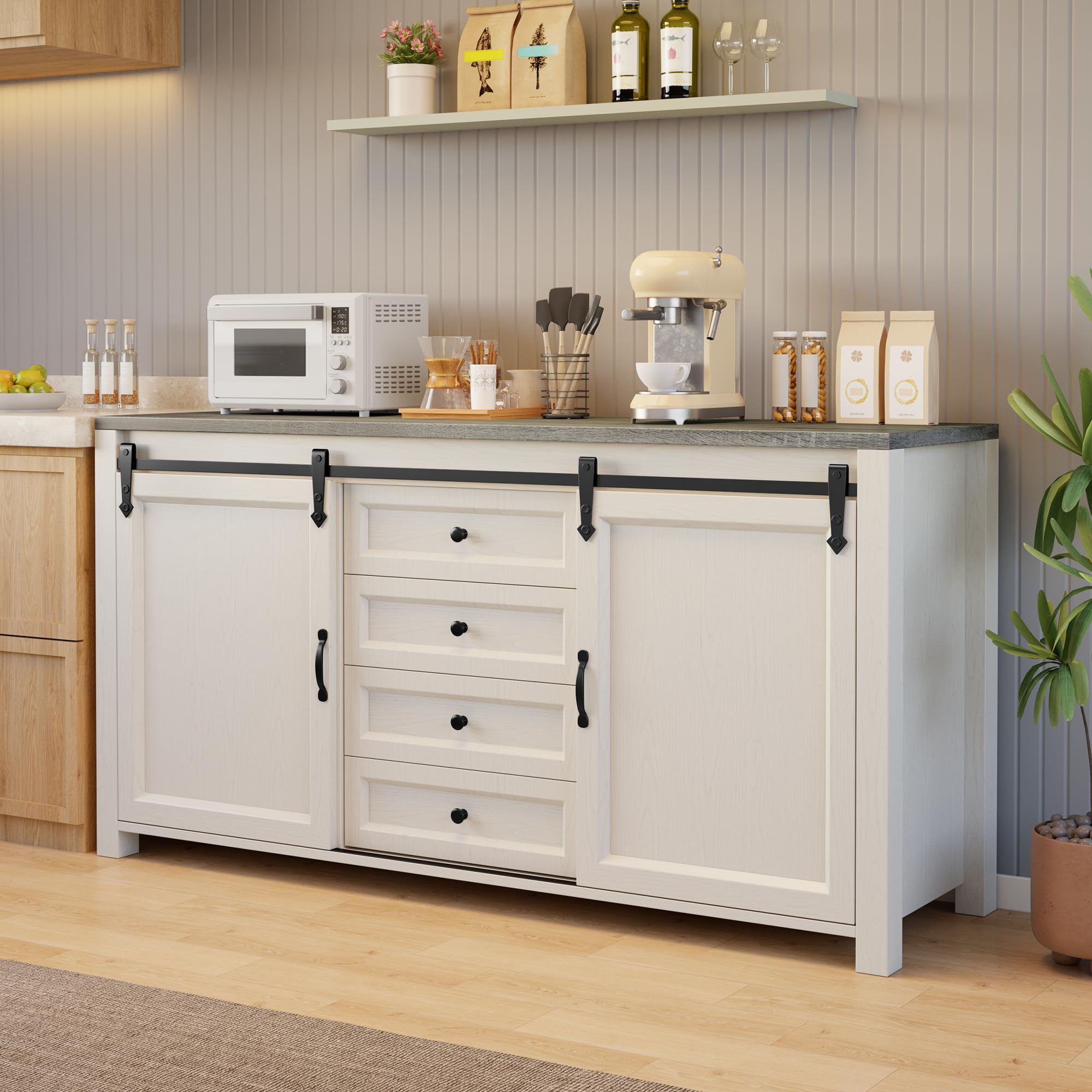 Farmhouse Sideboard Buffet Cabinet with Storage
