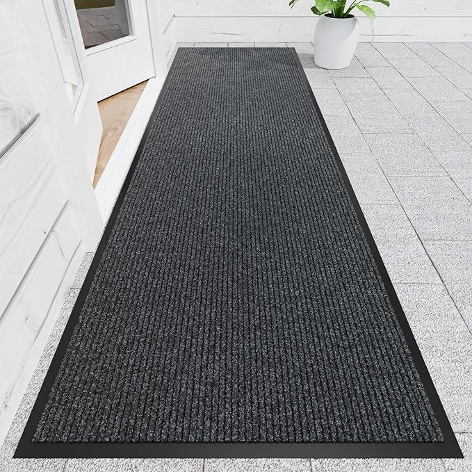 Front Door Mat, 4' x 8' Heavy Duty Indoor Outdoor Door Mat for Entryway