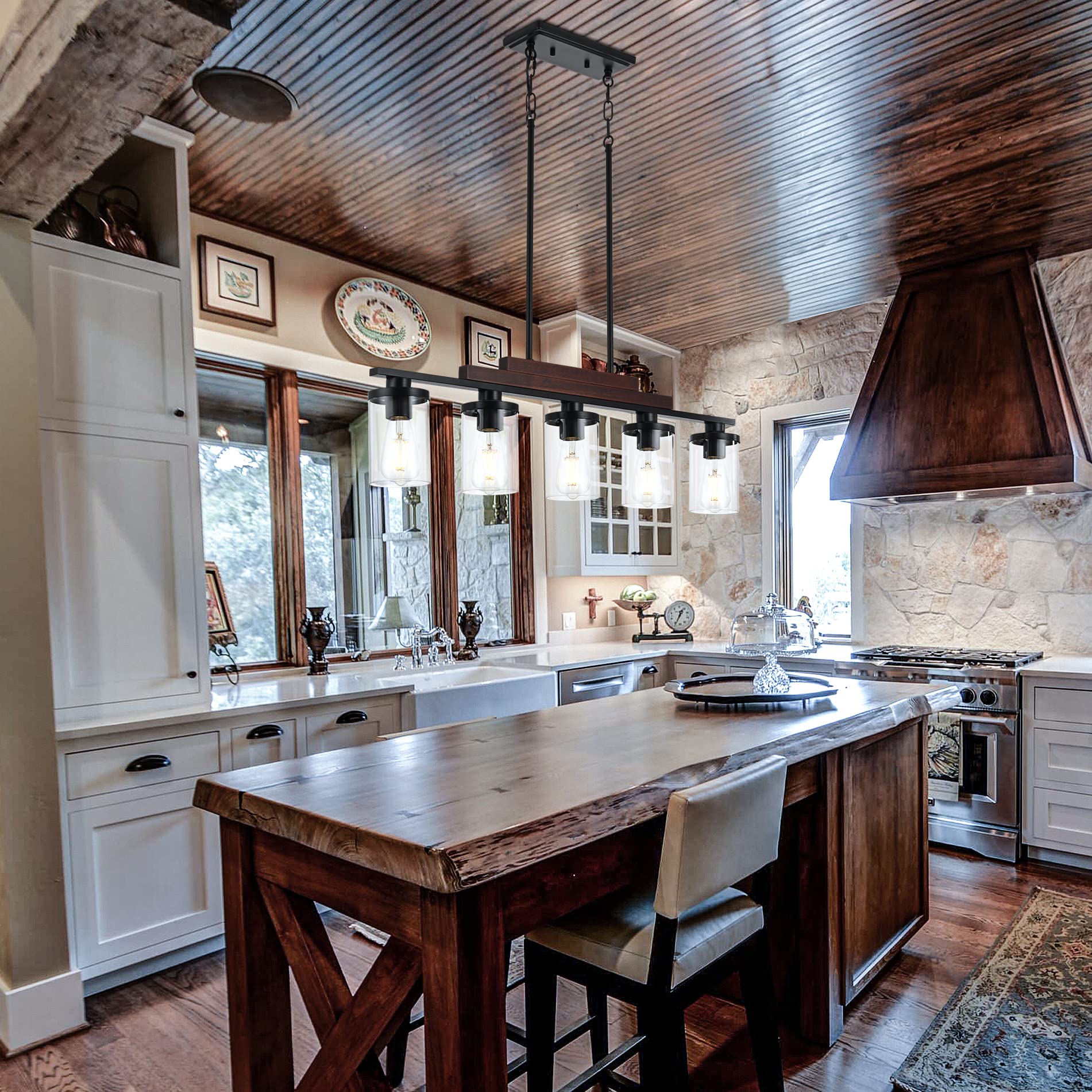 Dining Room Light Fixture/Chandelier Over Table,5-Light Kitchen Island Lighting Hanging