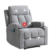 Manual Recliner Chair with Massage and Heat Ergonomic Overstuffed
