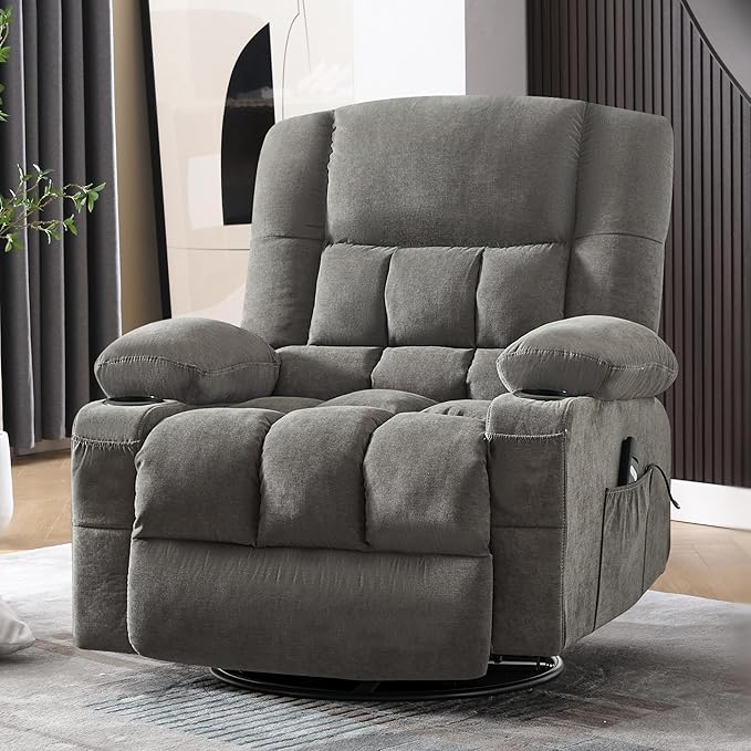 Swivel Recliner Chair, Oversized Rocker Recliner