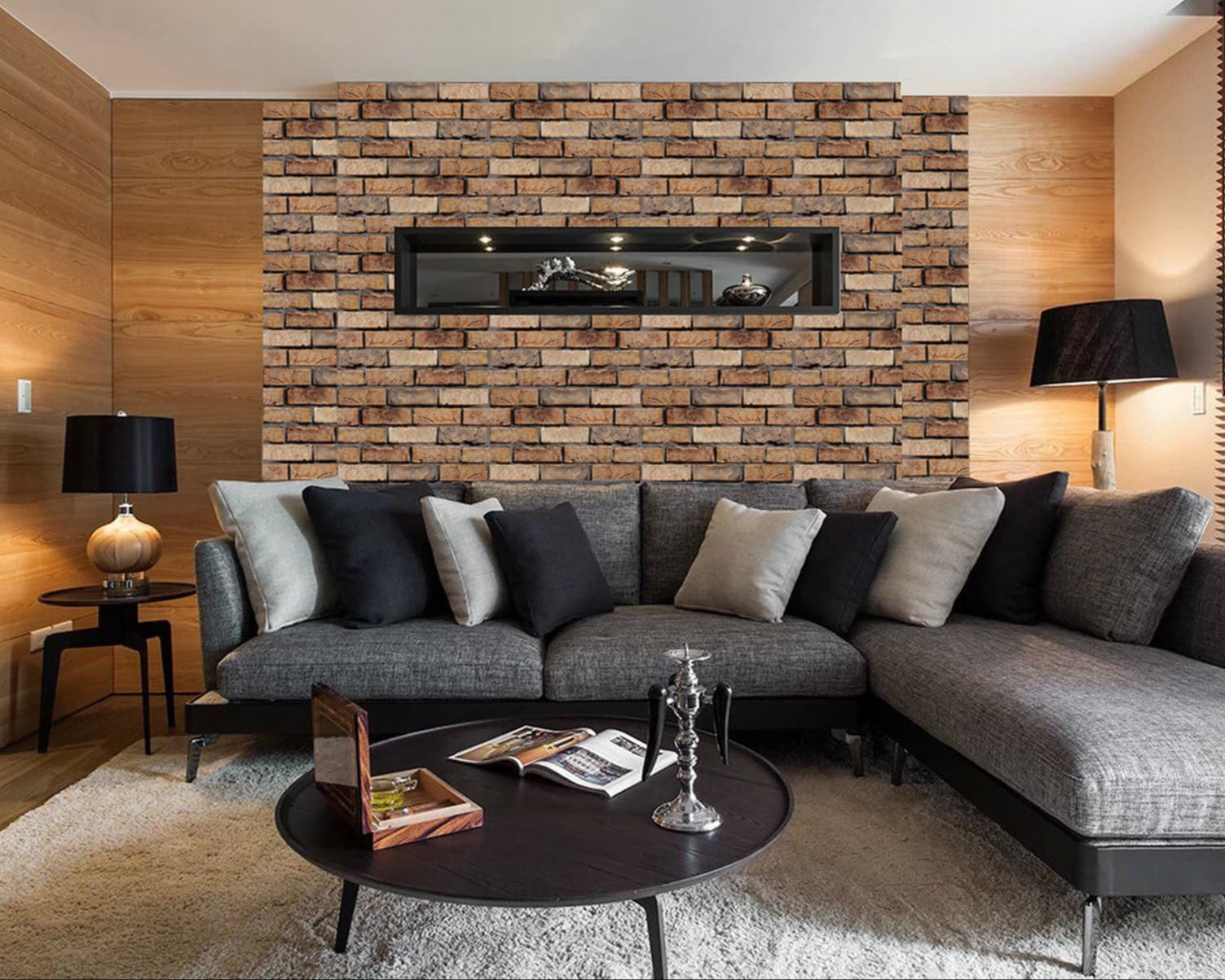 3D Wall Panels Peel and Stick, 10 Pack 3D Waterproof Self-Adhesive Wallpaper PVC Wall