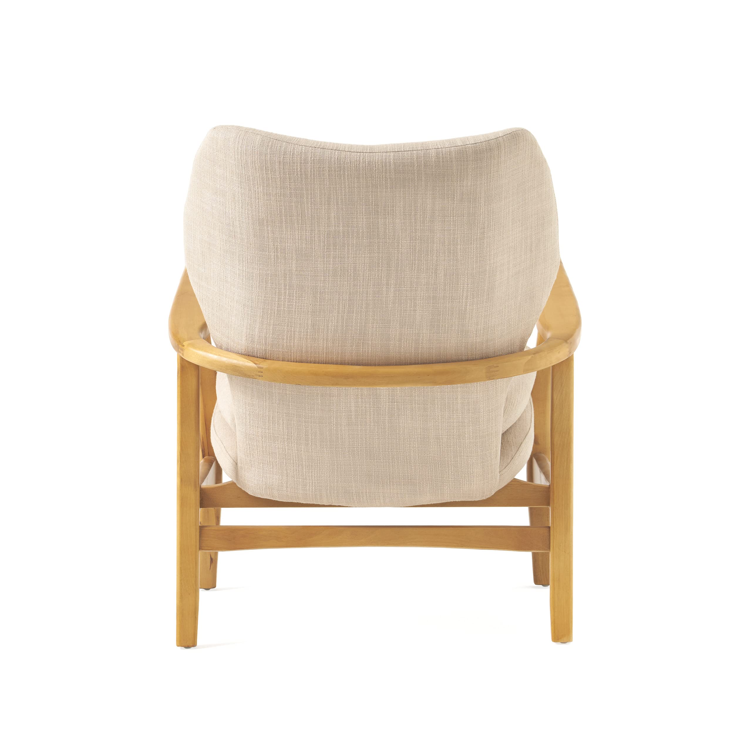 Haddie Wood Frame Club Chair, Beige