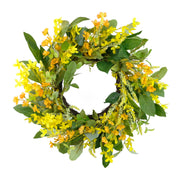 Puleo International 24" Artificial Winter Jasmine Floral Spring Wreath