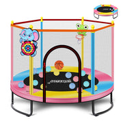 60" Pink Indoor Trampoline for Kids 2-5, 5ft Mini Indoor & Outdoor Small Toddler