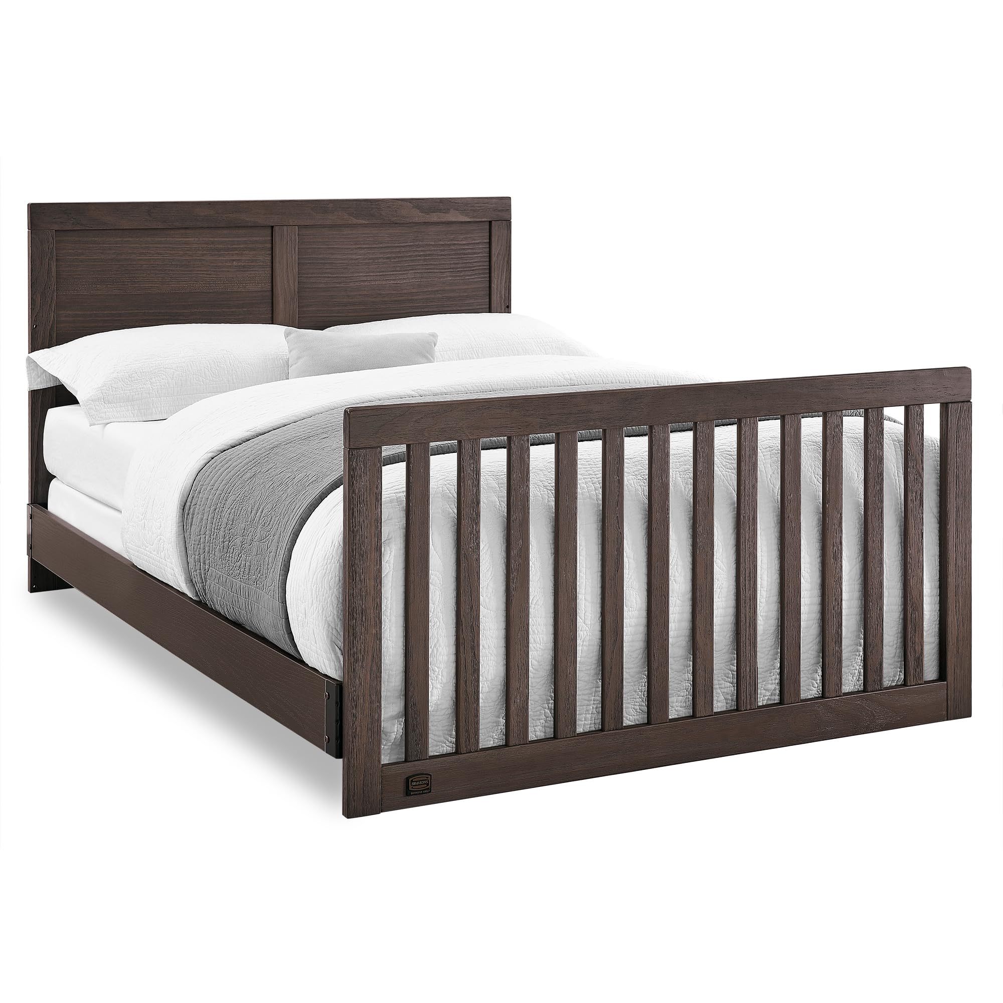 Kids Foundry 6-in-1 Convertible Baby Crib, Rustic Grey with Matte Black