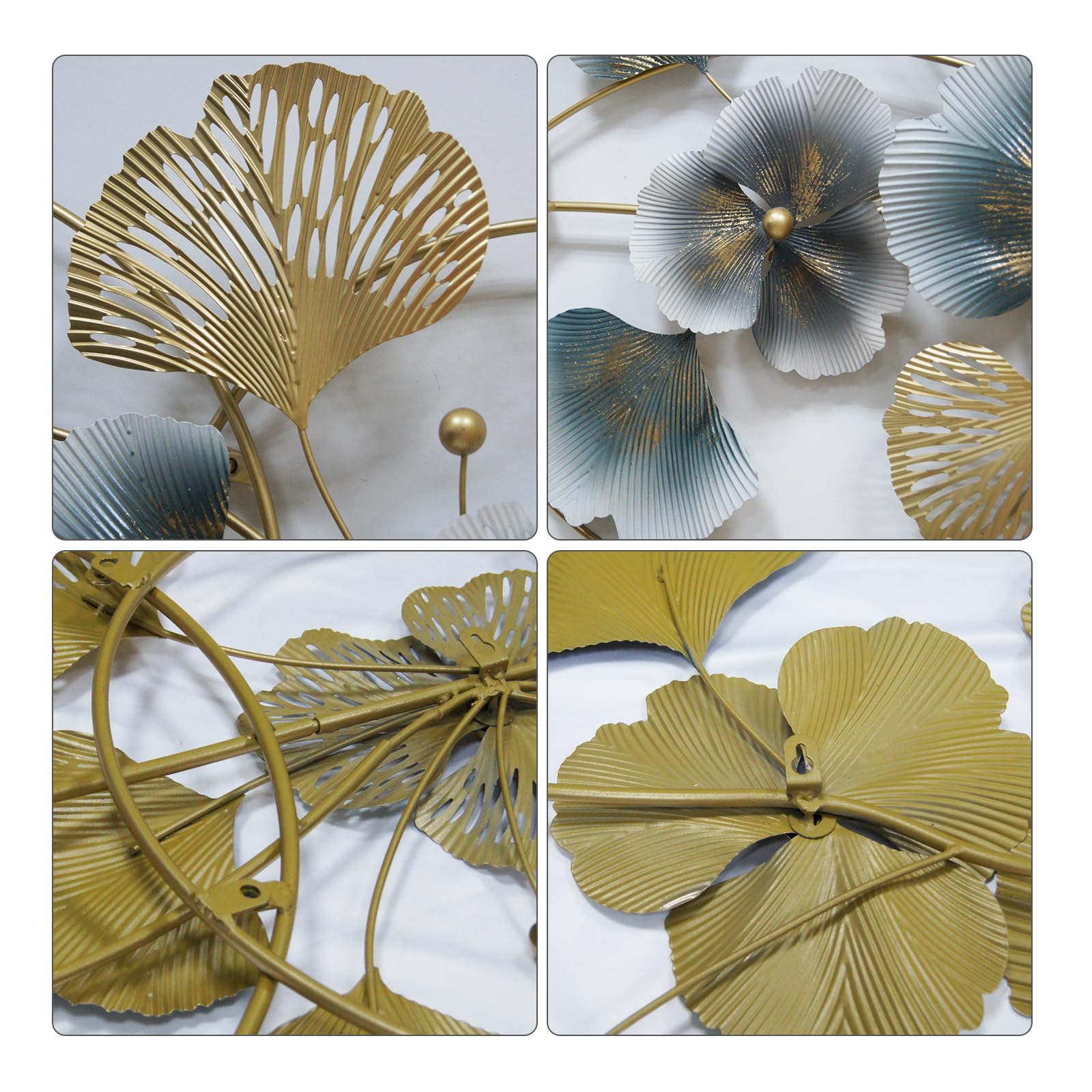 3D Metal Wall Art Decor Gold, 59" Large 3d Wall Decor